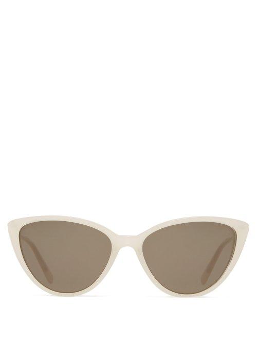 Matchesfashion.com Garrett Leight - Mildred 55 Cat Eye Acetate Sunglasses - Womens - White