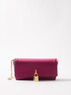 Tom Ford - Padlock Satin Clutch - Womens - Fuchsia
