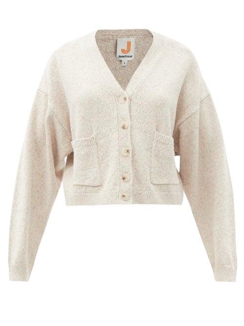 Matchesfashion.com Joostricot - V-neck Speckled Cotton-blend Cardigan - Womens - Ivory