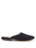 Derek Rose - Douglas Shearling-lined Suede Slippers - Mens - Navy
