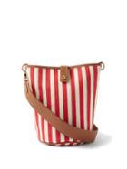 Rue De Verneuil - Bucket S Striped Herringbone-canvas Shoulder Bag - Womens - Red White