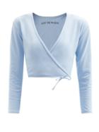 Matchesfashion.com Live The Process - Zen Stretch-jersey Wrap Top - Womens - Light Blue