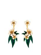 Oscar De La Renta Delicate Flower Clip-on Earrings