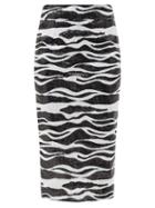 Dolce & Gabbana - Zebra-sequinned Lace Pencil Skirt - Womens - Black White
