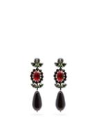 Matchesfashion.com Simone Rocha - Crystal & Bead Drop Earrings - Womens - Black Red