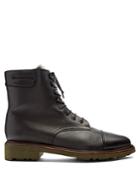 Robert Clergerie Joseph Shearling-lined Leather Ankle Boots