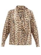 Matchesfashion.com Victoria Beckham - Sash-neck Leopard-print Georgette Blouse - Womens - Brown