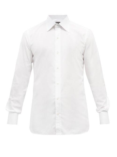 Mens Rtw Tom Ford - French-cuff Cotton-poplin Shirt - Mens - White