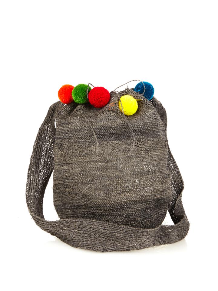 Muzungu Sisters Fique Mochila Pompom Shoulder Bag
