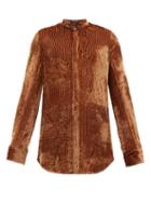 Matchesfashion.com Ann Demeulemeester - Vasily Devor-velvet Shirt - Mens - Brown