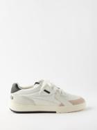 Palm Angels - Palm-print Leather Trainers - Mens - White Black