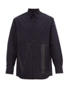 Matchesfashion.com Valentino - Vltn Printed Cotton Blend Shirt - Mens - Navy