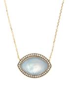 Matchesfashion.com Noor Fares - Ajna Diamond & 18kt Grey Gold Necklace - Womens - Blue