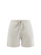 Allude - Straight-leg Knitted Wool-blend Shorts - Womens - Light Grey