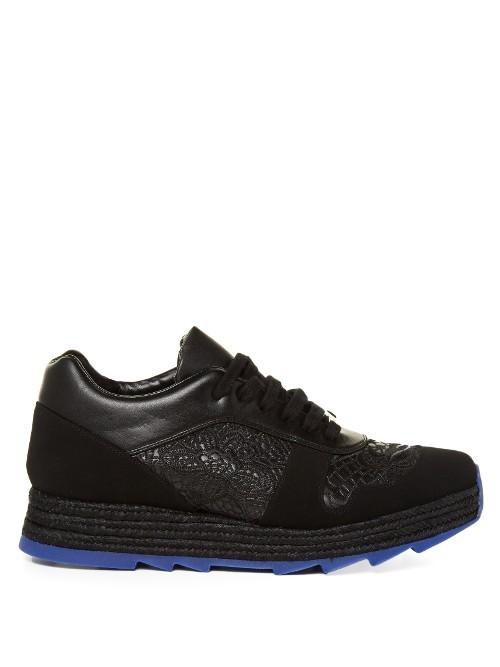 Stella Mccartney Macy Lace-panel Faux-leather Trainers