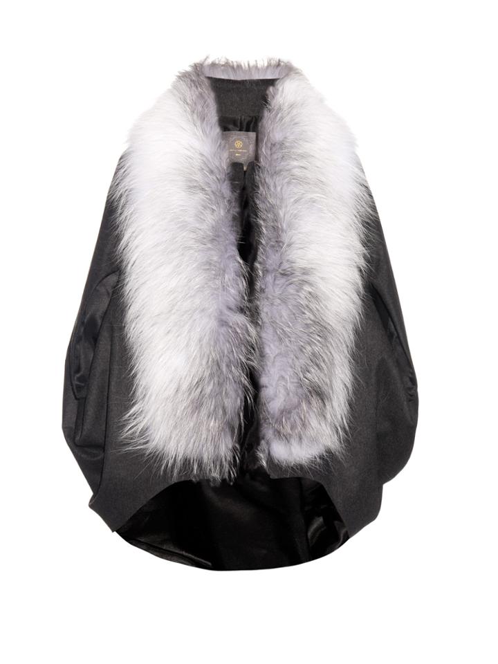 Lilly E Violetta Maegan Fur-trimmed Cashmere Cape