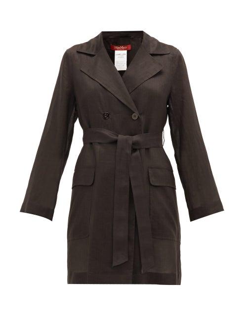 Matchesfashion.com Max Mara Studio - Zinco Trench Coat - Womens - Black