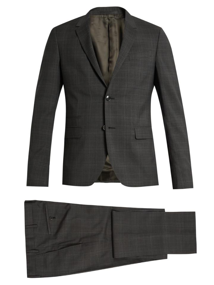 Valentino Checked Notch-lapel Wool Suit