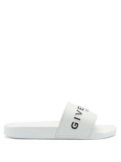 Matchesfashion.com Givenchy - Logo Rubber Slides - Mens - White