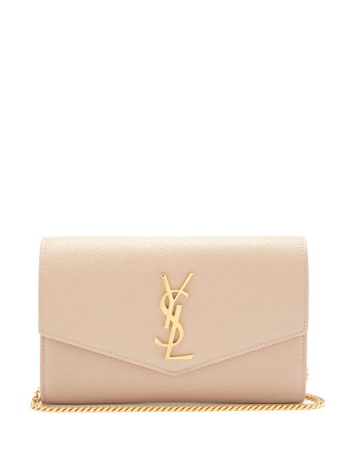 Matchesfashion.com Saint Laurent - Uptown Grained-leather Shoulder Bag - Womens - Beige