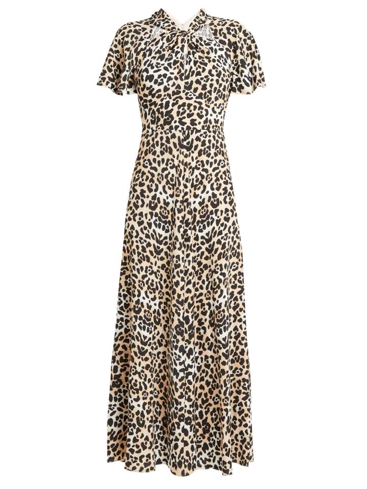 Temperley London Wild Cat Twist-neck Leopard-print Dress