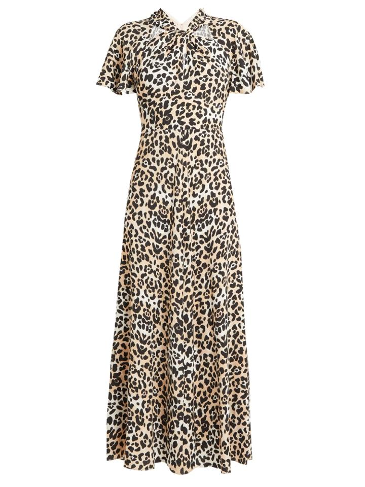 Temperley London Wild Cat Twist-neck Leopard-print Dress