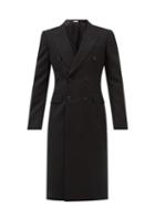 Alexander Mcqueen - Double-breasted Wool-gabardine Overcoat - Mens - Black