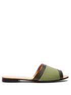 Hecho Leather And Canvas Slides