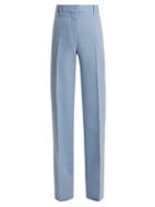 Matchesfashion.com Calvin Klein 205w39nyc - Mid Rise Wool Gabardine Trousers - Womens - Blue Multi
