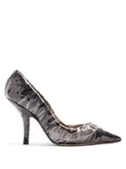 Paciotti By Midnight Crystal Embellished Ruched Satin Pump