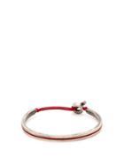 Matchesfashion.com M Cohen - Sterling Silver And Cord Cuff - Mens - Red