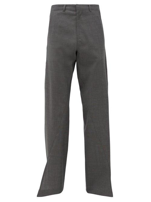 Matchesfashion.com Bianca Saunders - Split-cuff Belted Trousers - Mens - Grey