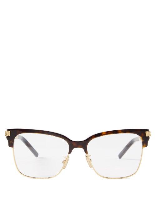 Givenchy - Square-frame Metal And Acetate Glasses - Mens - Brown