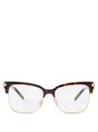 Givenchy - Square-frame Metal And Acetate Glasses - Mens - Brown