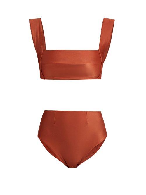 Matchesfashion.com Haight - Amanda Straight Neck Bikini Set - Womens - Brown