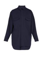 Matchesfashion.com Haider Ackermann - Double Layer Wool Blend Shirt - Mens - Navy