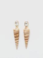 Amina Muaddi - Spira Crystal & Shell Drop Earrings - Womens - Gold Multi