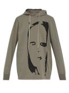 Matchesfashion.com Rick Owens Drkshdw - Face Print Hooded Cotton Sweatshirt - Mens - Grey