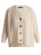 Matchesfashion.com Weekend Max Mara - Cable Knit Wool Cardigan - Womens - Cream