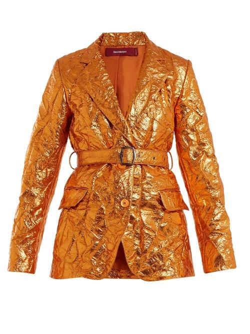 Matchesfashion.com Sies Marjan - Terry Crinkled Finish Blazer - Womens - Orange