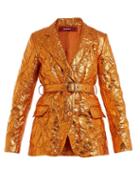 Matchesfashion.com Sies Marjan - Terry Crinkled Finish Blazer - Womens - Orange
