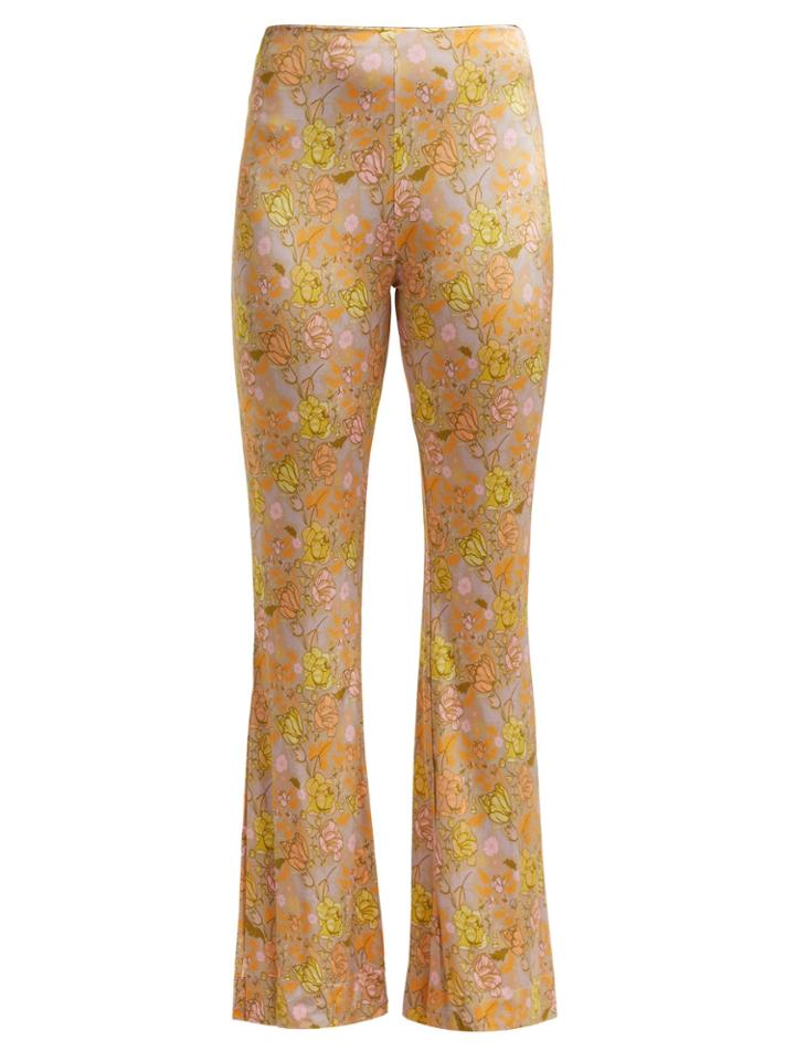 Acne Studios Floral-print Kick-flare Trousers