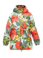 Matchesfashion.com 0 Moncler Genius Richard Quinn - Mary Tropical Print Down Jacket - Womens - Blue Multi