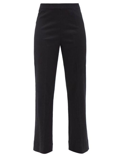 Jil Sander - Cropped Crinkle-crepe Straight-leg Trousers - Womens - Black