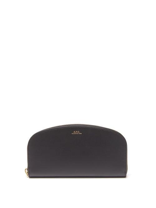 A.p.c. - Half-moon Leather Continental Wallet - Womens - Black