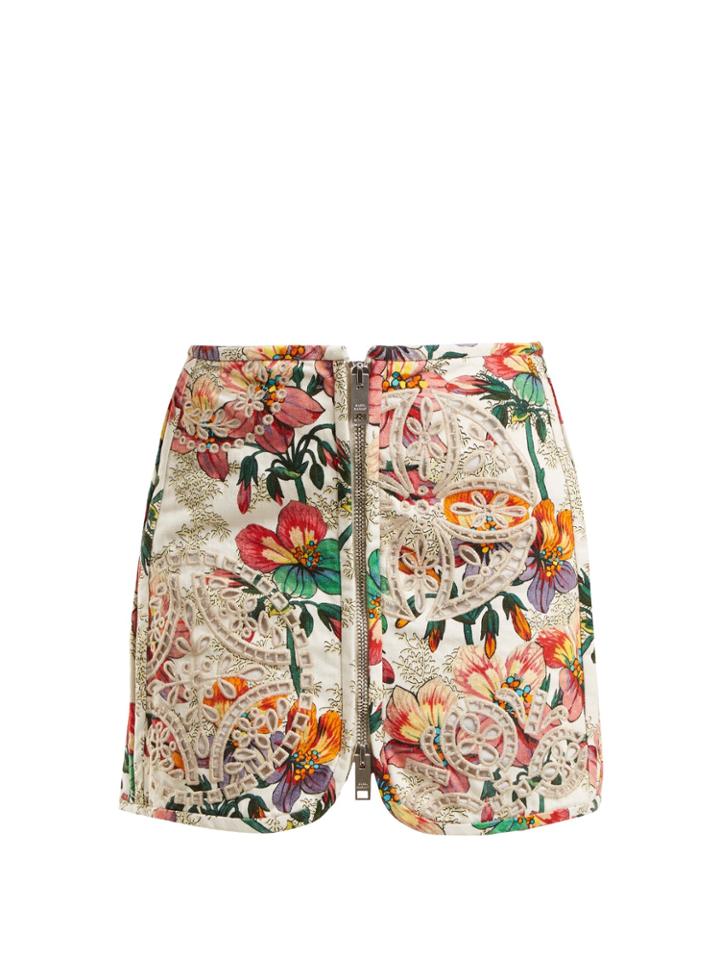 Isabel Marant Rilzen Hawaiian-print Cotton Mini Skirt