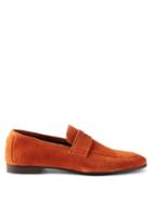 Bougeotte - Ambre Suede Penny Loafers - Mens - Orange