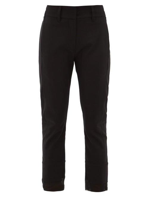 Matchesfashion.com Ann Demeulemeester - Cropped Slim Leg Wool Blend Trousers - Womens - Black