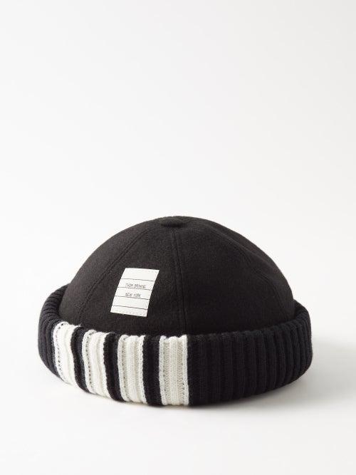Thom Browne - Four-bar Ribbed Wool Beanie Hat - Mens - Black