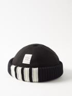 Thom Browne - Four-bar Ribbed Wool Beanie Hat - Mens - Black